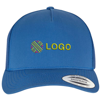 FLEXFIT - 5-Panel Retro Trucker Caps, vorne mit Stick