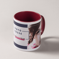 maroone Fototasse, Innenseite und Henkel maroon, außen Druck in Fotoqualität