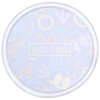 bedruckten weißes Frisbee von hinten