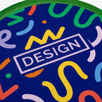 Nahaufnahme von bedruckten grünem Frisbee Digitaltransferdruck