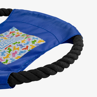 Detailbild vom Rand blaues Frisbee für Hunde Digitaltransferdruck