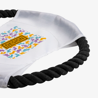 Detailbild vom Rand weißes Frisbee für Hunde Transferdruck