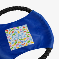 Nahaufnahme blaues Frisbee für Hunde Digitaltransferdruck