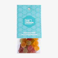 Fruchtgummi Fruchtsaftbeeren im Folienbeutel Vorderansicht, Geschmack Beeren Mix