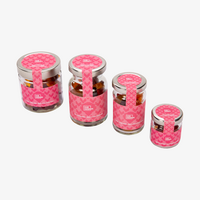 Fruchtgummi Fruchtsaftherzen, 4 verschiedene Gläsergrößen