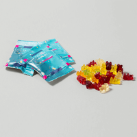 Fruchtgummi, farbig bedruckt, liegend