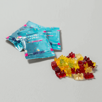 Fruchtgummi, farbig bedruckt, liegend