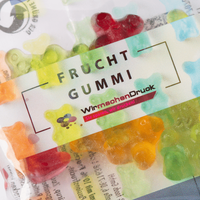 Fruchtgummi, farbig bedruckt, liegend