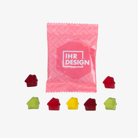 Fruchtgummi, farbig bedruckt, Haus