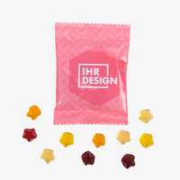 Fruchtgummi, farbig bedruckt, Sternchen