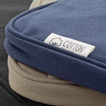Gepolsterte Laptophülle aus recyceltem Canvas, Detail Label