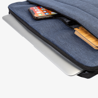 Gepolsterte Laptophülle aus RPET, Reißverschlussfach