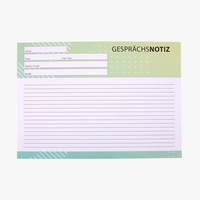 Gesprächsnotizzettel, DIN A4 quer (29,7 x 21,0 cm), 1-seitig, 4/0-farbig