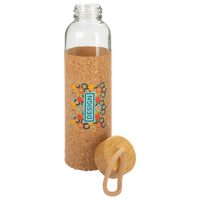 Glasflasche mit Naturkorkhülle bedruckt