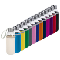 Glasflasche mit Neoprenhülle Farbauswahl