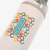 Glasflasche mit Neoprenhülle bedruckt