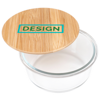 Glas-Lunchbox Tampondruck Deckel geöffnet