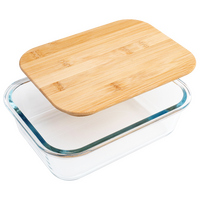 Glas-Lunchbox Deckel leicht offen