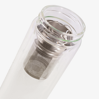 Glas-Thermoflasche mit Teesieb unbedruckt