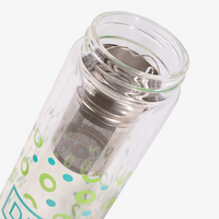 Glas-Thermoflasche mit Teesieb bedruckt