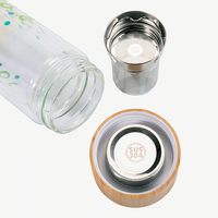 Glas-Thermoflasche mit Teesieb bedruckt