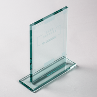 Glas Trophäe klein mit Lasergravur, stehend