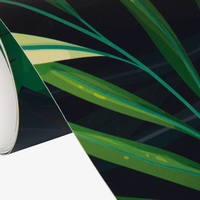 Tapete, farbig bedruckt, Palmen Motiv, details