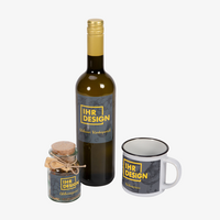 Glühwein-Präsentbox, Inhalt Wein Glühweingewürz und Tasse