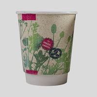 Graspapier Coupon Becher 200ml, 4/4-farbig, Seitenansicht