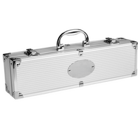 geschlossener Aluminiumkoffer mit Emblem unbedruckt