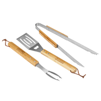 Fleischgabel, Pfannenwender und Grillzange mit graviertem Griff