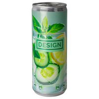 Gurke-Basilikum aromatisiertes Wasser, bedruckt mit Ihrem Wunschmotiv (pfandfrei)