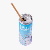 Hafer-Drink Vanille Dose, bedruckt, Dose mit Strohhalm