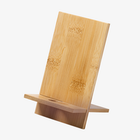 Handyhalter aus Bambus mit Öffnung zum Laden seitlich