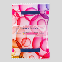 Fruchtgummi, farbig bedruckt, liegend