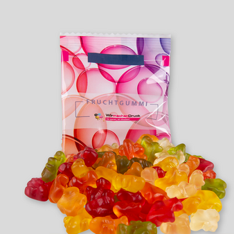 Fruchtgummi, farbig bedruckt