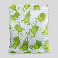 Fruchtgummi, farbig bedruckt, Froschmotiv, vorderseite