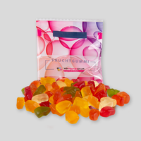 Fruchtgummi, farbig bedruckt, liegend