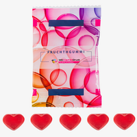 Fruchtgummi, farbig bedruckt, Motiv herz