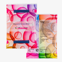 Fruchtgummi, farbig bedruckt, Motiv 