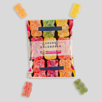 Goldbären, farbig bedruckt, liegend