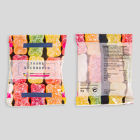 Goldbären, farbig bedruckt, liegend, rueckseite, vorderseite