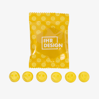 HARIBO Smileys, 10g Tütchen, 4/0 farbig einseitig bedruckt, Tütchen und Smileys