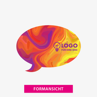 Aufkleber, farbig bedruckt, Form