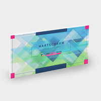 Hartschaumplatte, Kleinformat, beidseitig bedruckt, Vorderseite