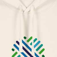 Hoodie, farbig bedruckt, Detail Kragen