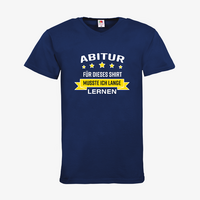 Herren-T-Shirt FOTL, Basic V-Neck - Motiv Abitur Lernen