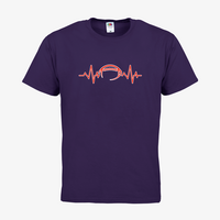 Herren-T-Shirt FOTL, Basic Rundhals - Motiv American Football EKG-Linie