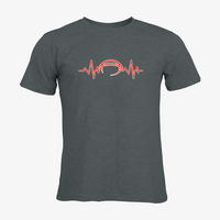 Herren-T-Shirt Russell, Organic - Motiv American Football EKG-Linie