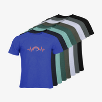 Herren-T-Shirt Russell, Organic - Motiv American Football EKG-Linie, Farbauswahl